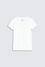 White t-shirt on a light gray background