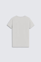 White t-shirt on a light gray background