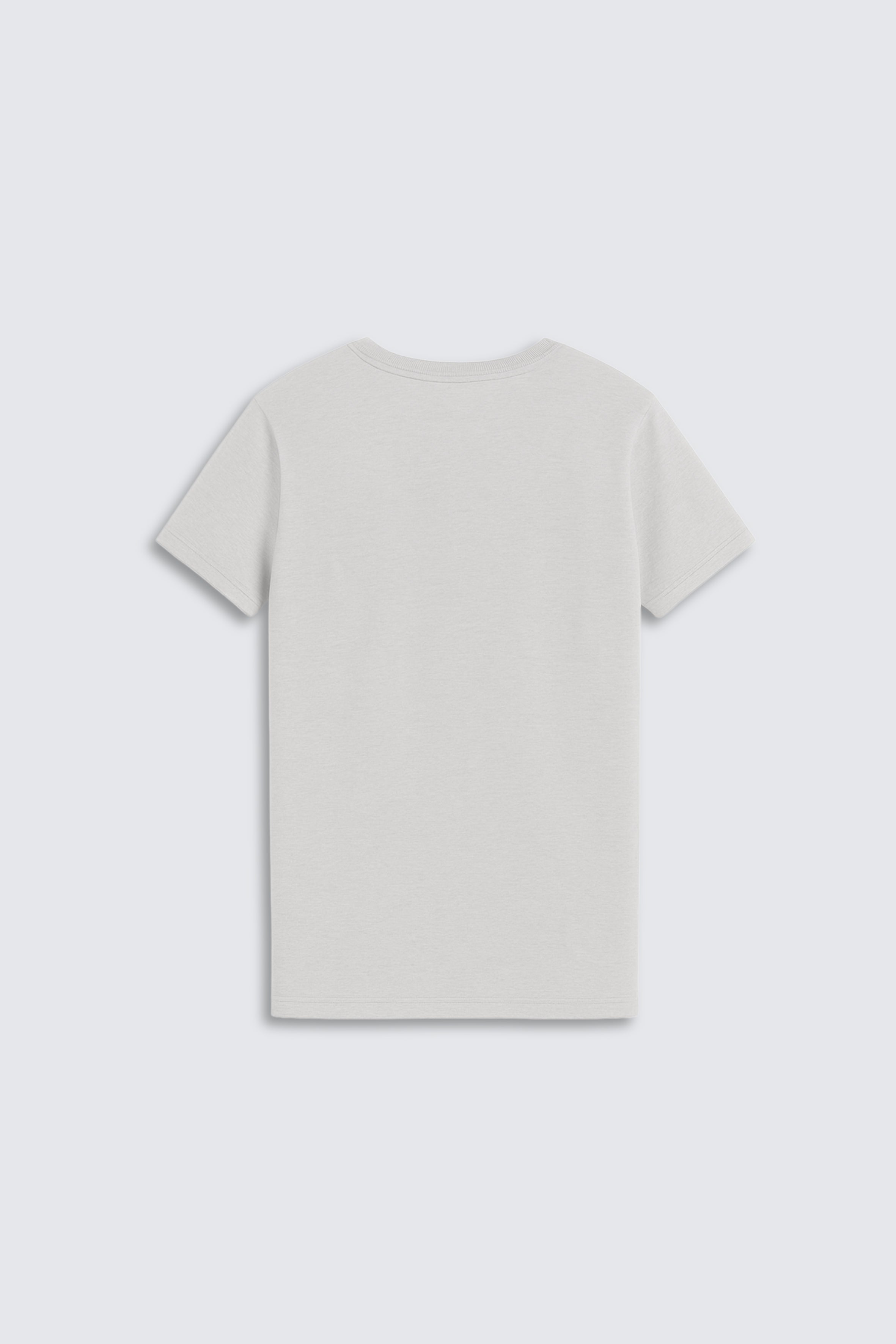 White t-shirt on a light gray background