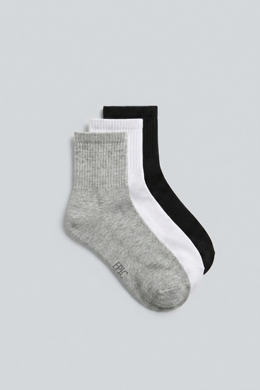 EPIC Premium High-Socks Half Towel – Pack of 3 (Ankle)
